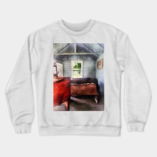 Teachers - One Room Schoolhouse with Hurricane Lamp Crewneck Sweatshirt